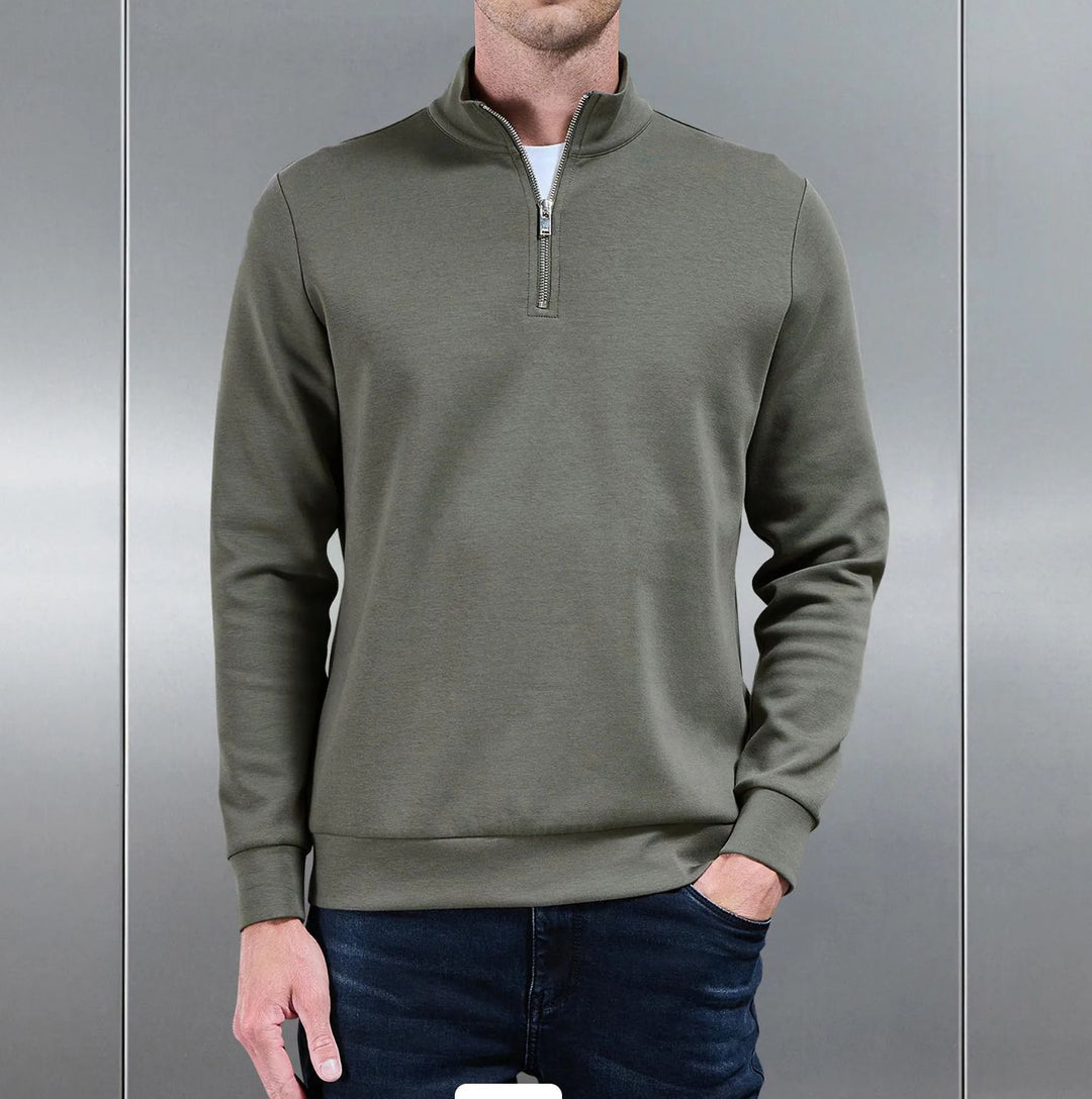 SAYU | Sudadera Media Cremallera de Punto Interlock