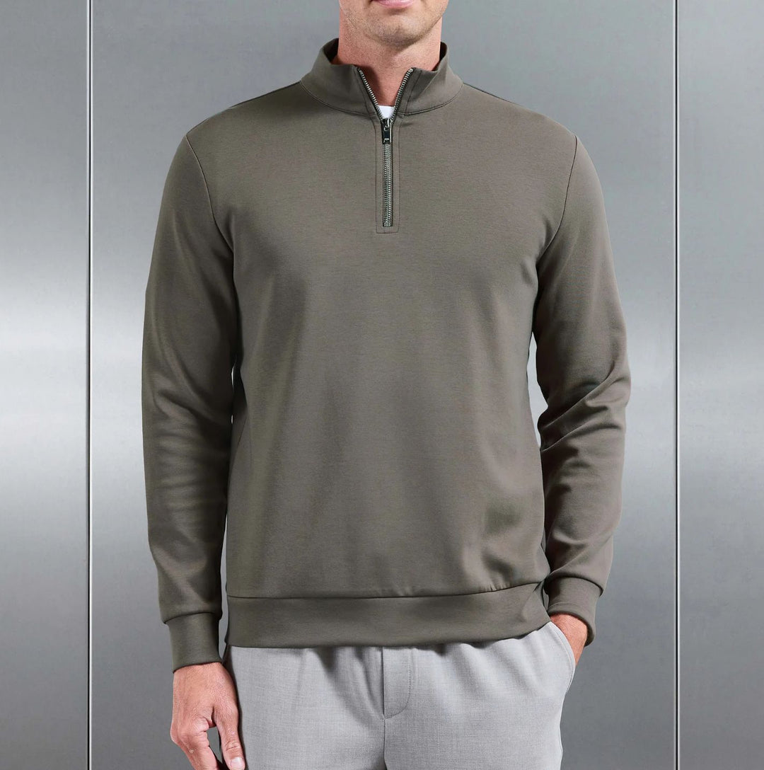 SAYU | Sudadera Media Cremallera de Punto Interlock